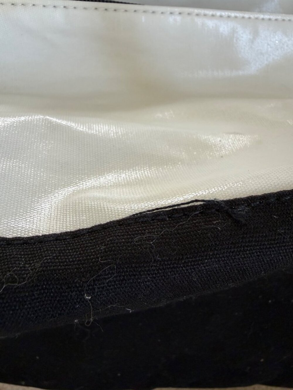 Victorias Secret Black & White Canvas Tote/Shoulder Bag With Adjustable Strap - Picture 9 of 16